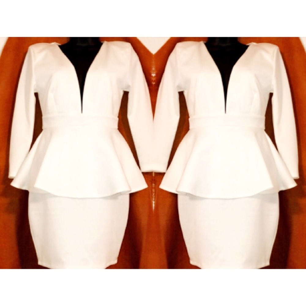 Classy All white fitted dress